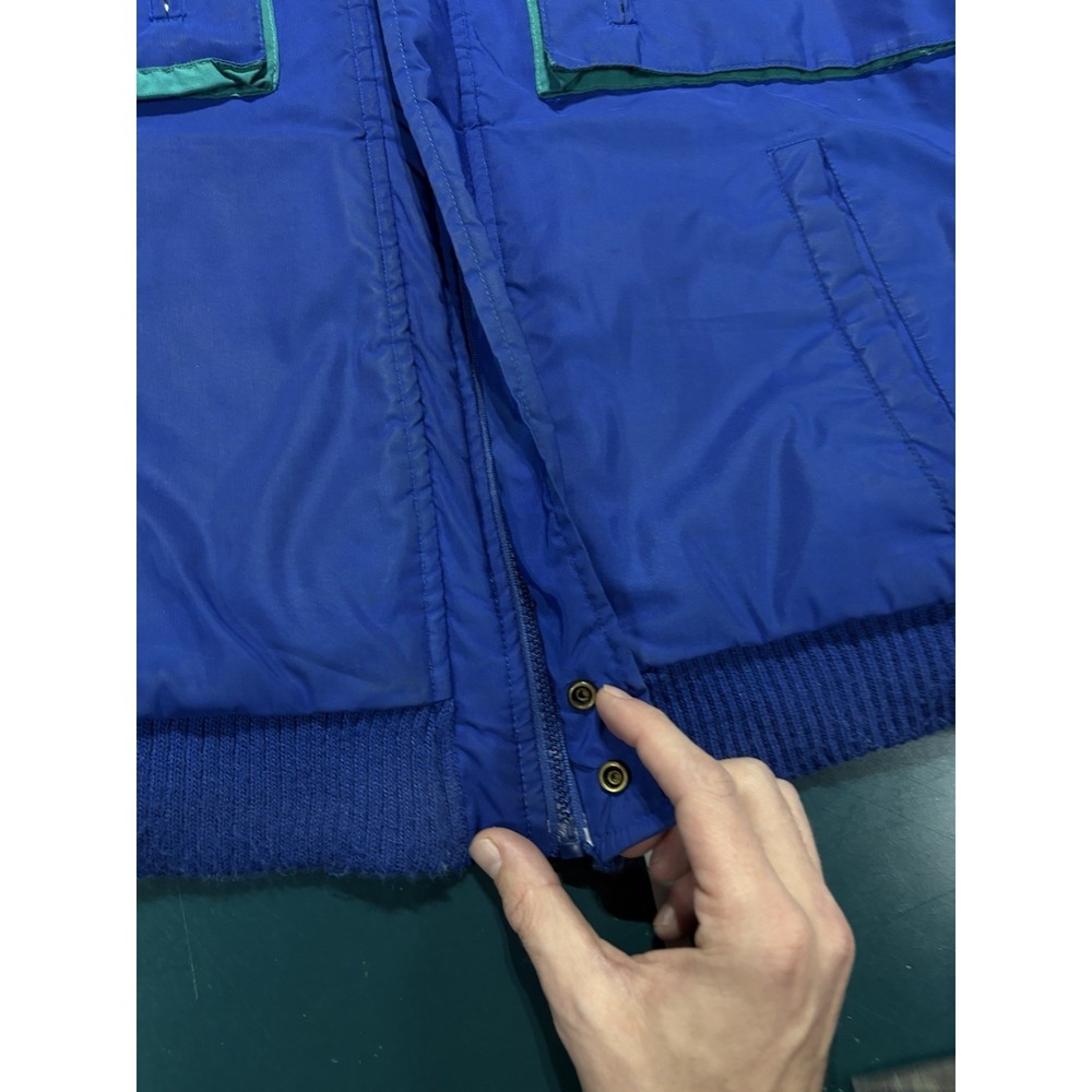 Vintage Pendleton Bomber Jacket Men M Lobo Blue Purple Plaid Wool Thinsulate 80s - Picture 12 of 16